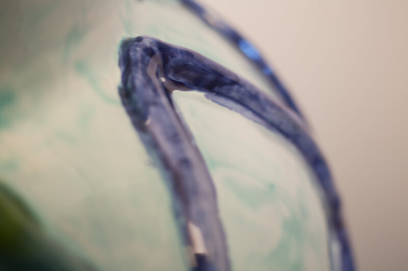 Judy Ledgerwood, ‘Large Raised Grid Vase with Celadon, Cobalt Blue, Green, Magrun + Yellow’, 2018, Sculpture, Majolika, Häusler Contemporary