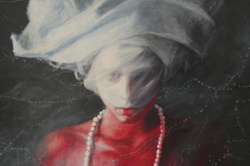 Carlos Larracilla, ‘Muchacha con turbante y perlas’, 2019, Painting, Oil on canvas, Art Konnection