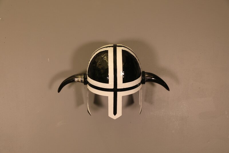 Björgvin Jónsson, ‘VKNG Helmet nr.3’, 2017, Sculpture, Steel, Enamel, Horns, MvVO ART
