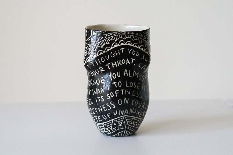 Alex Hodge, ‘“Strength with Fragility..”’, 2018, Sculpture, Porcelain cup with sgraffito detailing, The Art Design Project