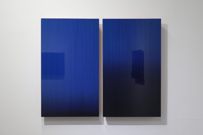 Hyun-sik Kim, ‘Who likes Misty blue 1,2’, 2020, Painting, Acrylic on epoxy resin, wooden frame, LEE & BAE
