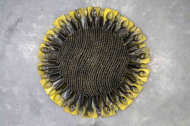 Olu Amoda, ‘Small Sunflower I ’, 2014, Blind revert, steel belt and mild steel pipe, Art Twenty One