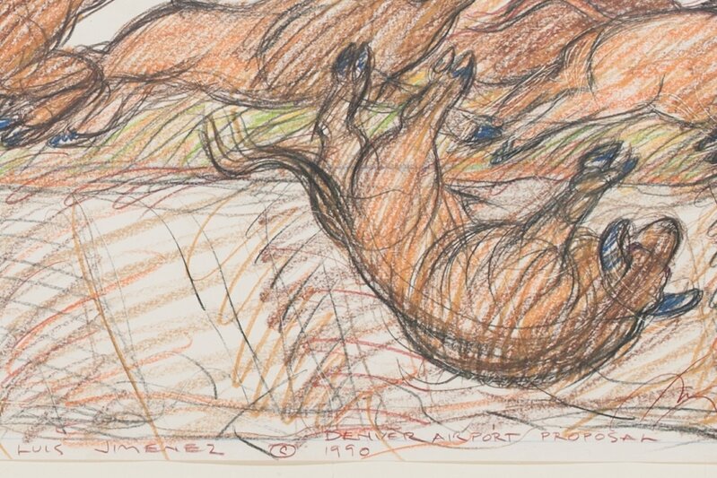 Luis Jiménez, ‘Buffalo Hunt’, 1990, Drawing, Collage or other Work on Paper, Pastel and graphite on paper, Bentley Gallery