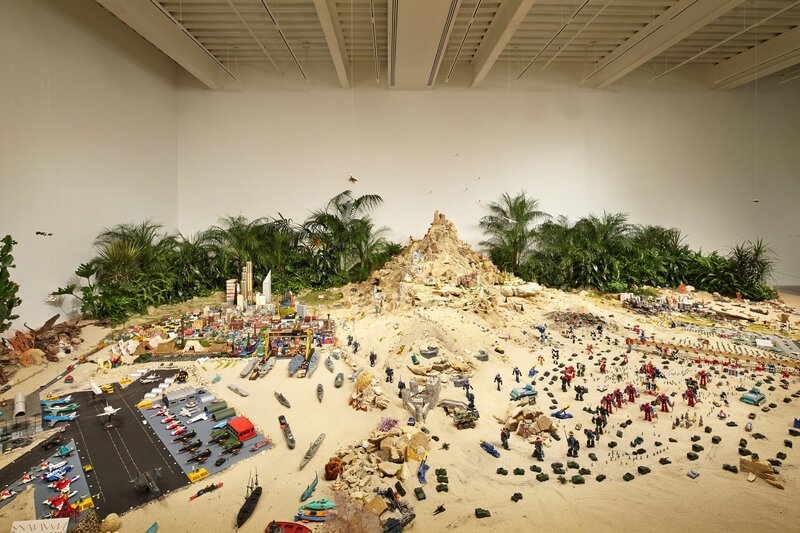Chris Burden, ‘A Tale of Two Cities. Installation view, “Chris Burden: Extreme Measures” at New Museum, New York, 2013’, 1981, Installation, Two miniature cities with approx.. five thousand toys, sand, plants, boulders, New Museum