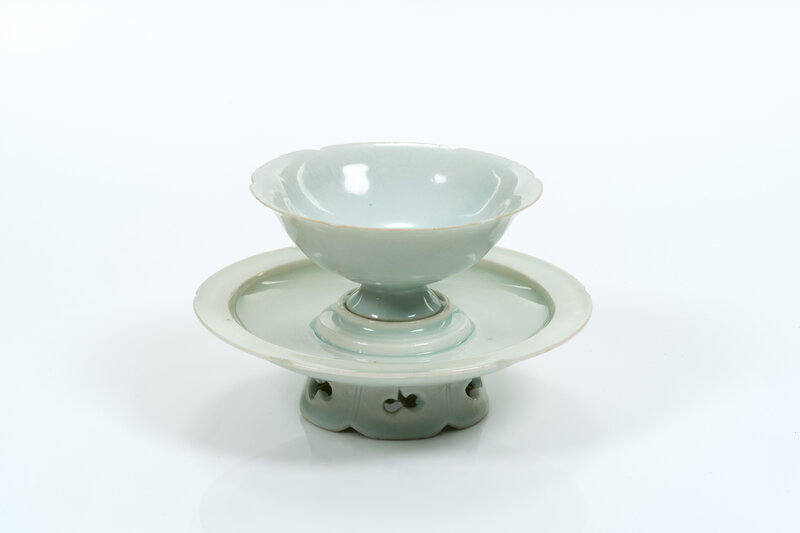 Anonymous, ‘Bluish-white (qingbai ) glazed bowl and stand’, 906-1279, Other, Porcelain, Art Museum of the Chinese University of Hong Kong