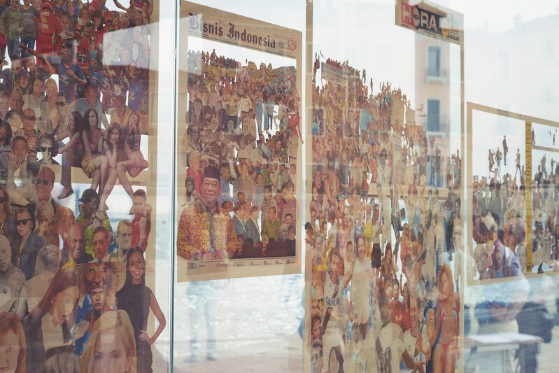 Zhanna Kadyrova, ‘Crowd. Day (Installation view)’, 2012-2013, Mixed Media, Glass, newspapers, 56th Venice Biennale