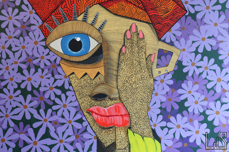 Casca, ‘Embarrassed woman’, 2020, Painting, Acrylic on canvas, OpenArtExchange
