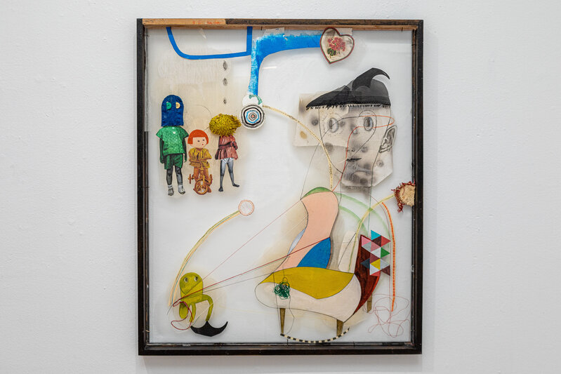 Kaoru Mansour, ‘Watching Chair People’, 2020, Painting, Mixed media on frame, LAUNCH LA