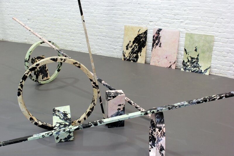 Ben Cain, ‘What Would We Do For Work Now’, 2012, Sculpture, Hand marbled wood, paper, Supplement