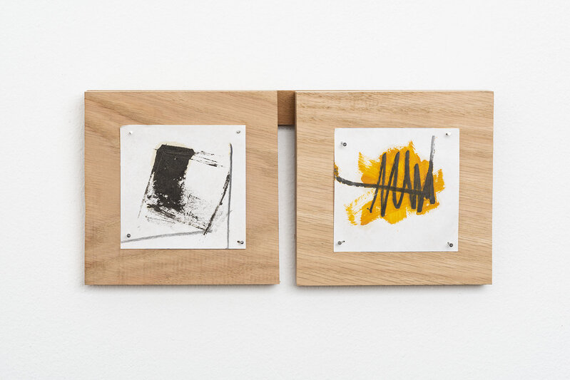 Richard Nonas, ‘Untitled (Fieldnotes)’, 2019, Sculpture, Oil, oil stick on paper, mounted on wood, Galerie Hubert Winter