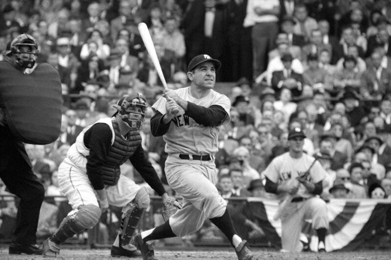 Neil Leifer, ‘Yankees Yogi Berra in action, New York Yankees vs Pittsburgh Pirates, 1960 World Series’, 1960, Photography, Archival Pigment Photograph, Holden Luntz Gallery