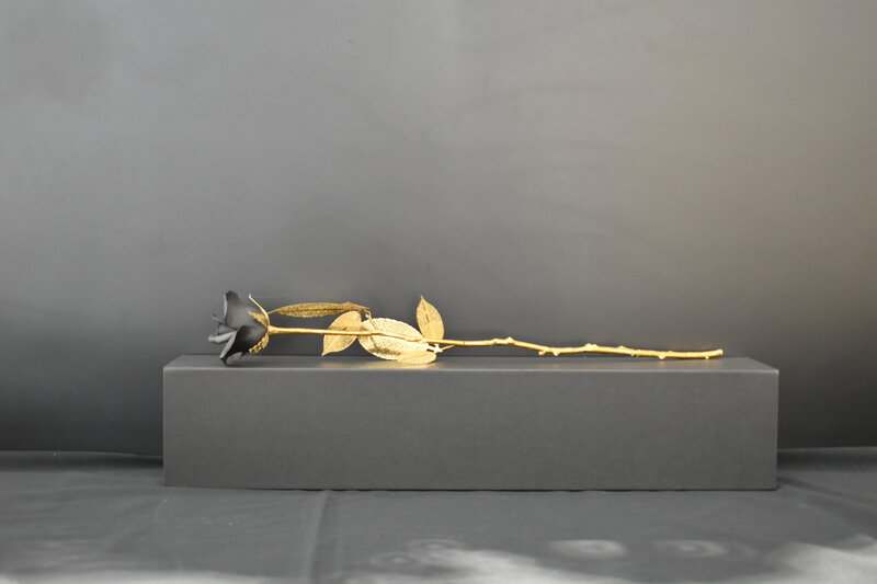 Huang Yulong 黄玉龙, ‘Black Rose 黑玫瑰花’, 2015, Sculpture, Porcelain & Gold Plated Bronze, Art WeMe Contemporary Gallery