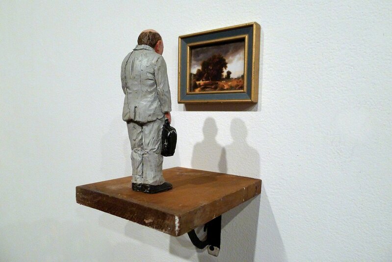Isaac Cordal, ‘Remembrances From Nature’, 2013, Sculpture, Painted poly resin, frame, wood, ANNO DOMINI