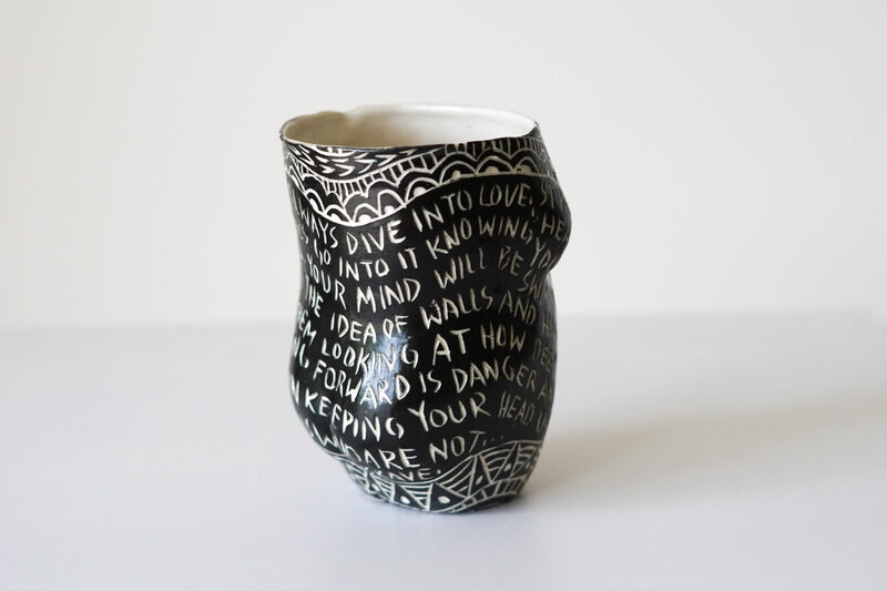 Alex Hodge, ‘“Strength with Fragility..”’, 2018, Sculpture, Porcelain cup with sgraffito detailing, The Art Design Project