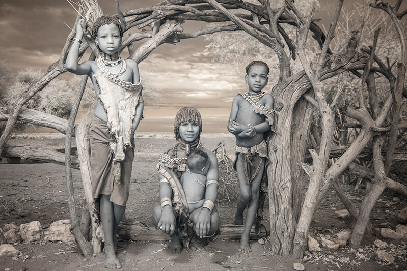 Terri Gold, ‘Hamar Family in the Omo Valley, Ethiopia’, 2014, Photography, Infrared photography, The Watermill Center Benefit Auction