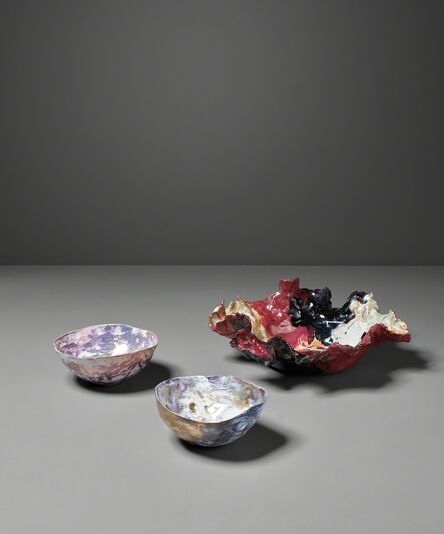 Fausto Melotti, ‘Piatto (dish) and two 'Coppette' (small bowls)’, circa 1955 and circa 1960