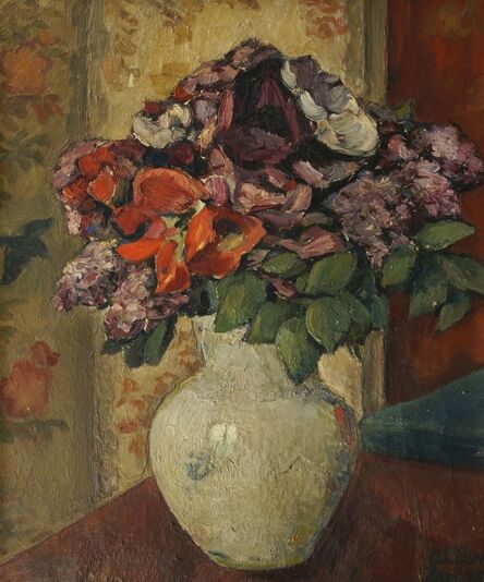 Gaêtan Dumas, ‘Flowers in a vase on a table’