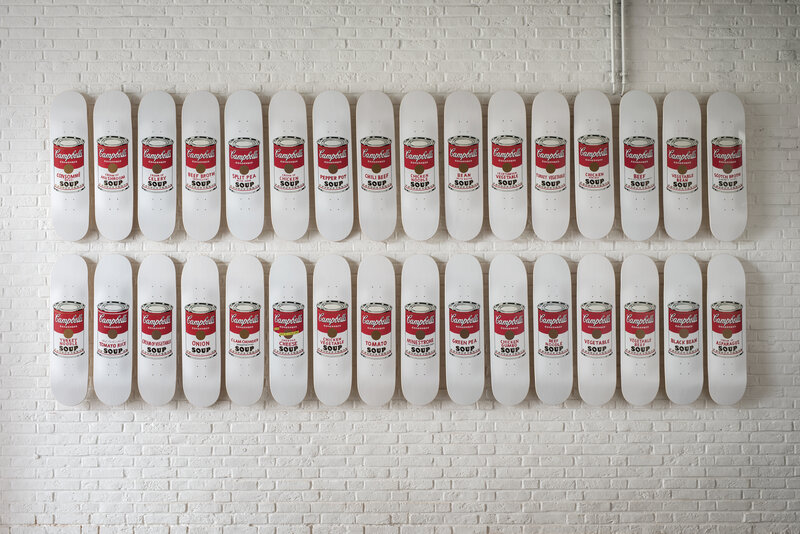 Andy Warhol, ‘Campbell's Soup Cans (Set of 32 skateboards) + Campbell's Soup Can (Box)’, 2020, Ephemera or Merchandise, 7 ply grade a Canadian maple wood, Corridor Contemporary Gallery Auction