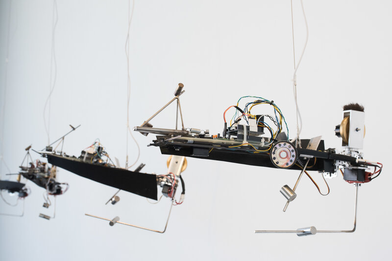 Mark Malmberg, ‘Crawling Out of Darkness’, 2014, Installation, Carbon fiber, stainless steel, brass, aluminum, electronics, humidity and motion sensors, motors, sound, Museum of Sonoma County