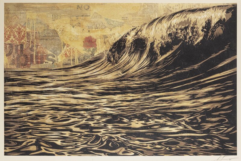 Shepard Fairey, ‘Dark Wave’, 2021, Print, Offset lithograph in colours on speckle tone paper, Tate Ward Auctions