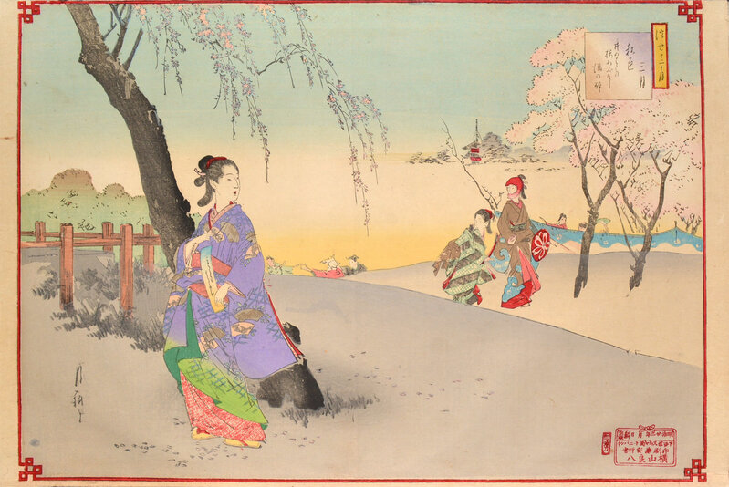 Ogata Gekkō, ‘March’, 1890, Print, Woodblock Print, Ronin Gallery