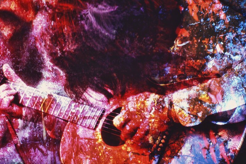 Mitchell Funk, ‘Psychedelic Hippie Guitar Player Washington Square Park’, 1970, Photography, Inkjet Archival Print, Robert Funk Fine Art