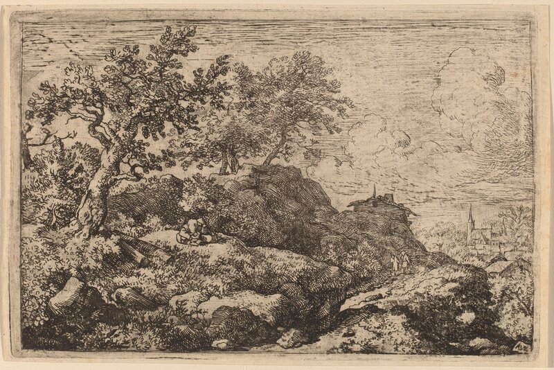 Allart van Everdingen, ‘Two Peasants Seated on a Hill’, probably c. 1645/1656, Print, Etching, National Gallery of Art, Washington, D.C.