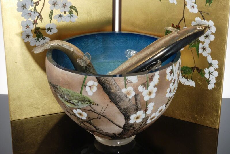 Hiroshi Yamano, ‘BYŌBU #6’, 2019, Sculpture, Blown glass, glass plate, paint, Traver Gallery