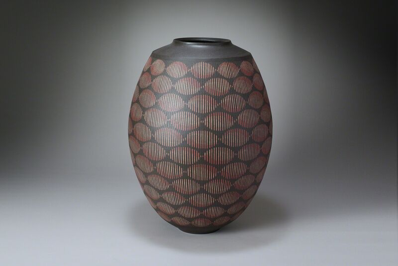 Maeda Hideo, ‘Flower vessel with  color inlay and line design’, 2012, Design/Decorative Art, Stoneware, Onishi Gallery