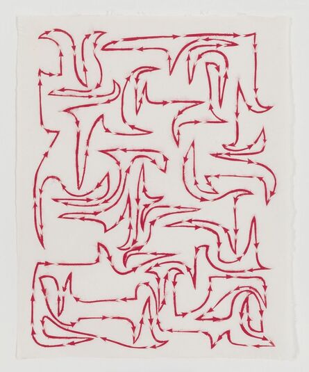 James Siena, ‘Dis-connected Hooks (Red)’, 2014