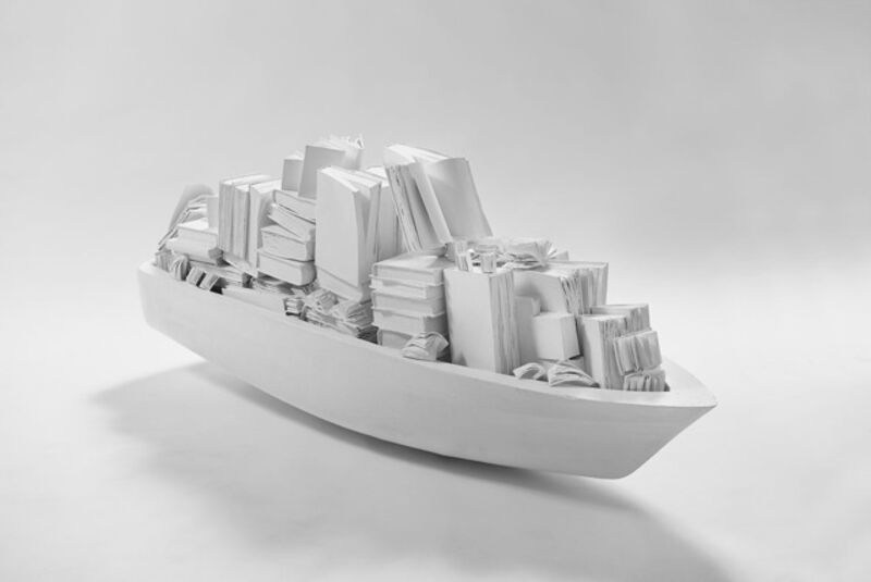 Lorenzo Perrone, ‘L'arca’, 2013, Sculpture, Books, Acrylic, Gres, Pencil, Galleria Ca' d'Oro