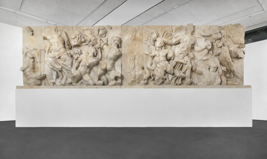 Heracles, Zeus, Porphyrion, Alkyoneus, Athena, Ge & Nike