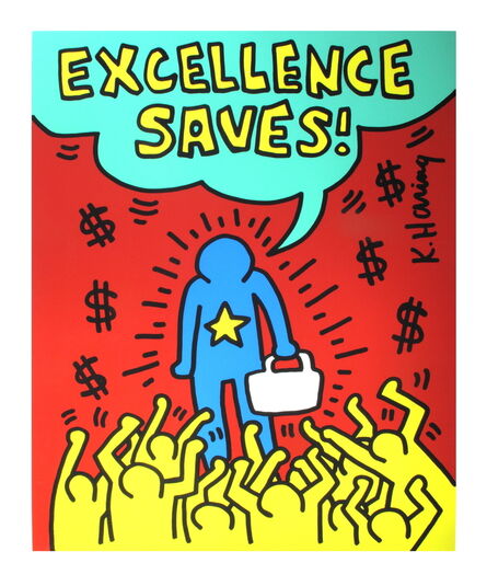 Keith Haring, ‘Excellence Saves’, 1990