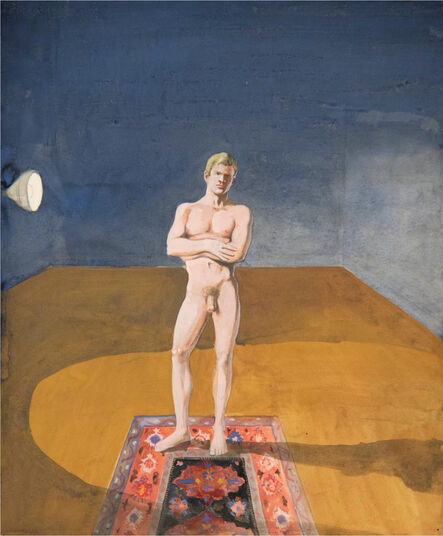 Paul Wonner, ‘Untitled (Nude on Rug)’, 20th century