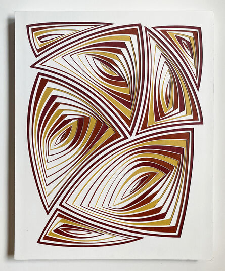 Elizabeth Gregory-Gruen, ‘Cut with Surgical Scalpel on 2 Ply Museum Board: 'Red Gold'’, 2020