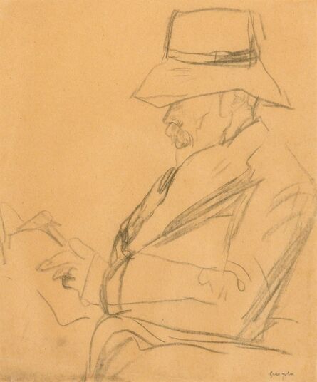 Gwen John, ‘Arthur Symons in a Hat, Reading’, circa 1920