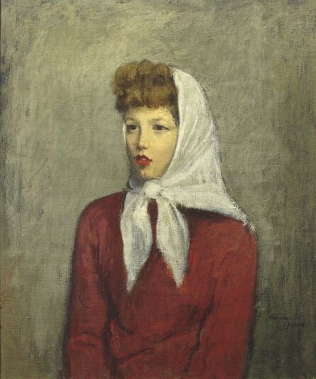 Raphael Soyer, ‘Woman with Scarf’, ca. 1942