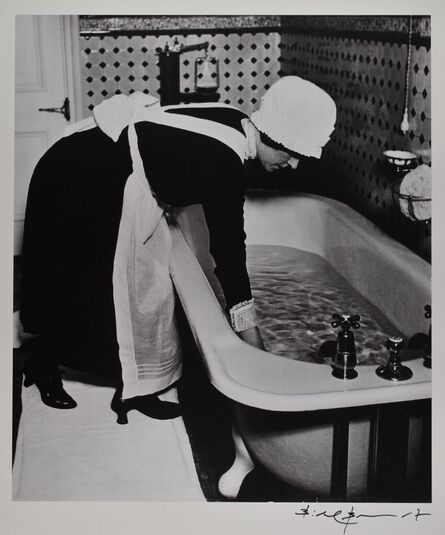 Bill Brandt, ‘Parlormaid Preparing a Bath before Dinner’, 1937-printed in the 1970's