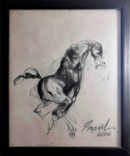 Sunil Das, ‘Horse, Charcoal on Canvas’, 2002