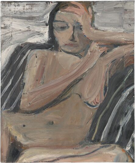 Richard Diebenkorn, ‘Nude on Black and White Stripes’, 1962