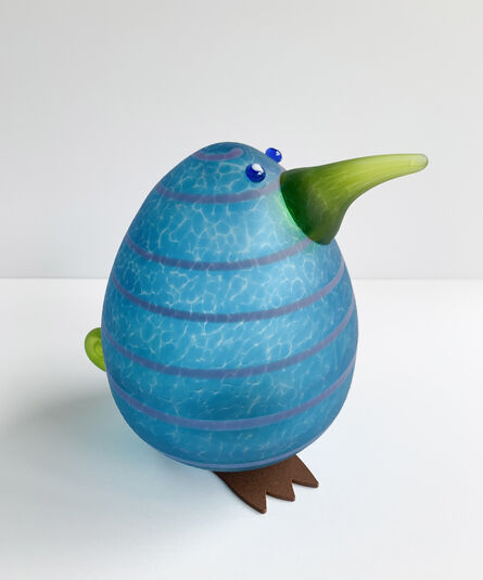 Borowski Glass, ‘Kiwi Egg Paperweight: 24-02-92 in Blue’, 2021
