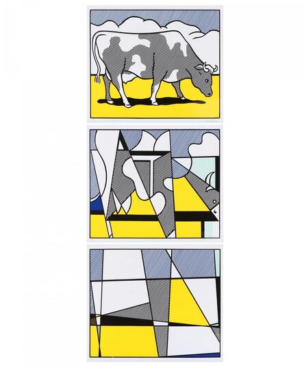 Roy Lichtenstein, ‘Cow Triptych (Cow Going Abstract)’, 1982