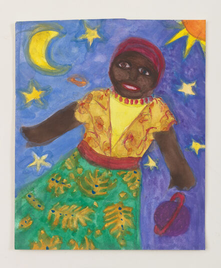 Betye Saar, ‘Black Doll in Mystic Sky (Green Skirt)’, 2021