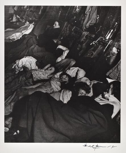 Bill Brandt, ‘Crowded, Improvised Air-Raid Shelter in a Liverpool Street Tube Tunnel’, 1940-printed in the 1970's
