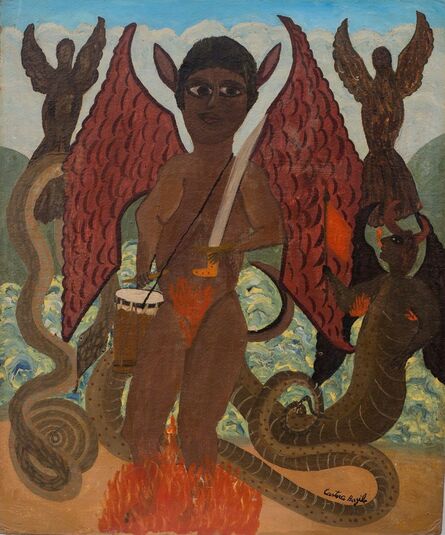Castera Bazile, ‘Untitled (Winged Loa by Fire) ’, ca. 1946