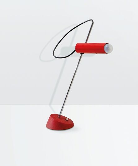 Gino Sarfatti, ‘a 566 table lamp with a cast iron base, a chromed metal structure and a lacquered aluminum shade’, 1956
