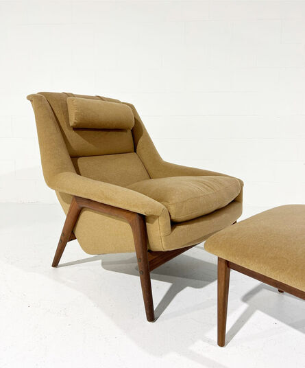 Folke Ohlsson, ‘Profil Lounge Chair and Ottoman in Loro Piana Cashmere’, 1960s