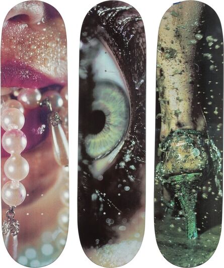 Marilyn Minter, ‘Lips With Pearls, The Glitter Eye, and The Shit Kicker Heels (set of 3)’, 2008