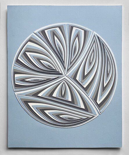 Elizabeth Gregory-Gruen, ‘Free-Hand, Minimal, Cut Work: 'Blue Grey Circle Out'’, 2024