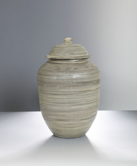 Onda Yaki, ‘Elongated Jar with Tobikanna (Blade Skip) Design’, n/a